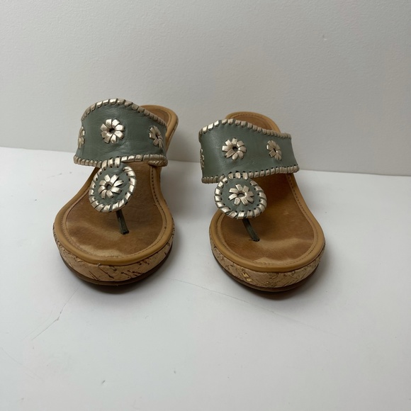 Jack Rogers Green Wedge Sandals Size 10 - Picture 4 of 8